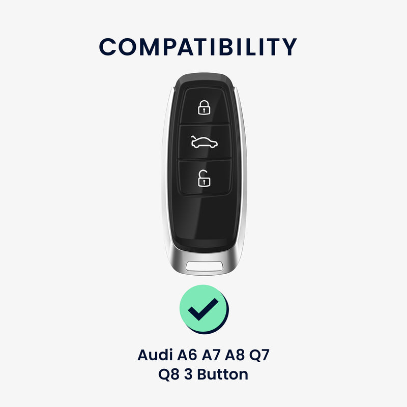 kwmobile Autoschlüssel Hülle kompatibel mit Audi A6 A7 A8 Q7 Q8 3-Tasten Autoschlüssel Keyless - Schlüsselhülle Cover