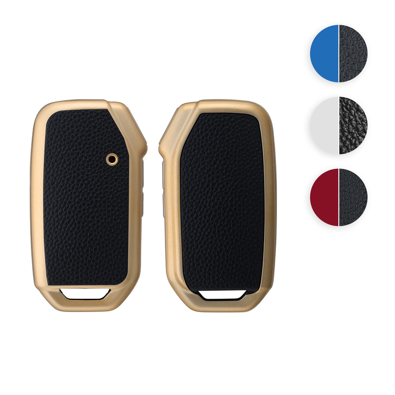kwmobile Autoschlüssel Hülle kompatibel mit Kia 3-Tasten Smart Key Autoschlüssel - Schlüsselhülle Cover Rot Schwarz Rot  [dsg02]