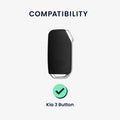 kwmobile Autoschlüssel Hülle kompatibel mit Kia 3-Tasten Smart Key Autoschlüssel - Schlüsselhülle Cover