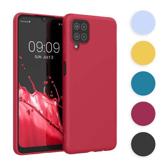 kwmobile Hülle kompatibel mit Samsung Galaxy A12 Hülle - weiches TPU Silikon Case - Cover geeignet für kabelloses Laden - Dunkelgrün matt Dunkelgrün matt  