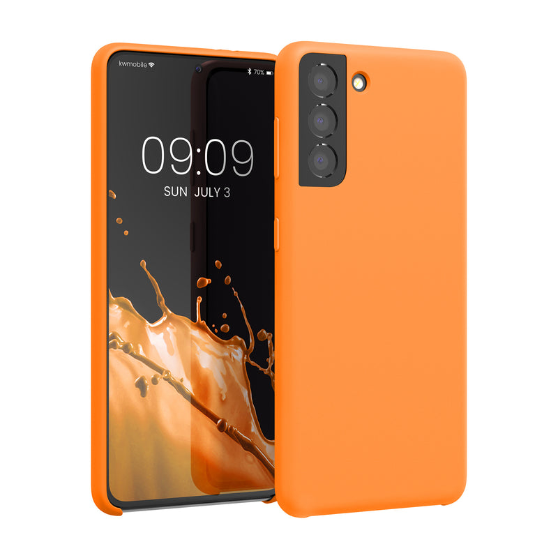 kwmobile Handyhülle für Samsung Galaxy S21 Hülle - Case Silikon - Kabelloses Laden - Schutzhülle Cover