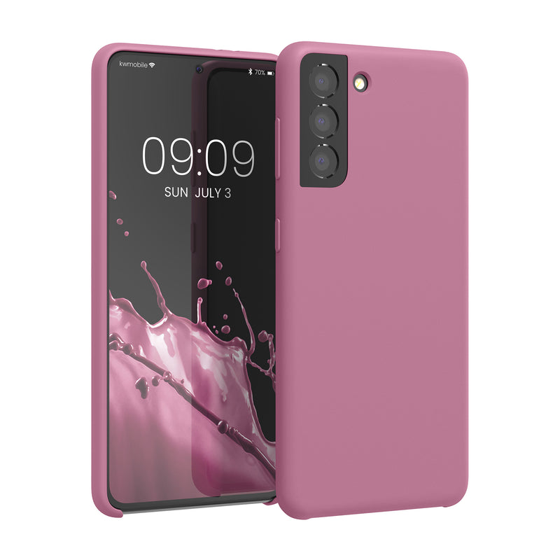 kwmobile Handyhülle für Samsung Galaxy S21 Hülle - Case Silikon - Kabelloses Laden - Schutzhülle Cover