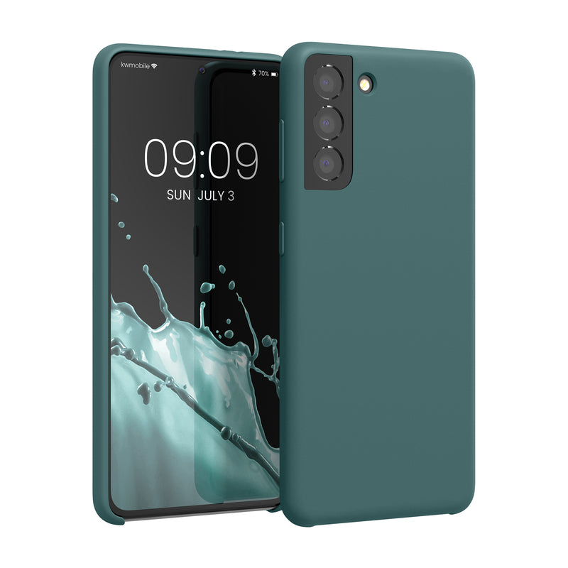 kwmobile Handyhülle für Samsung Galaxy S21 Hülle - Case Silikon - Kabelloses Laden - Schutzhülle Cover