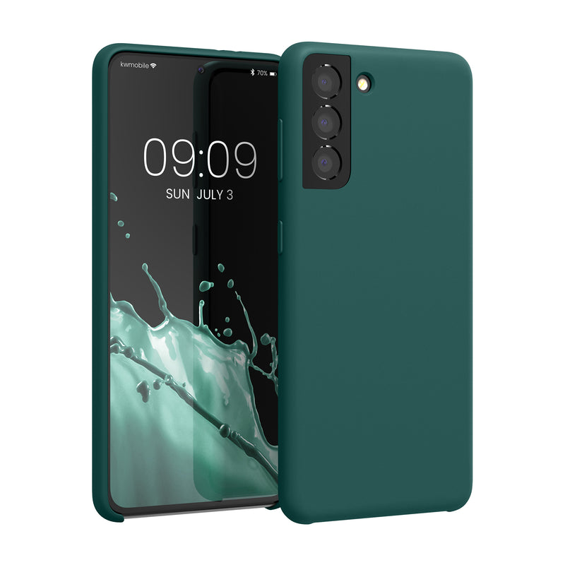 kwmobile Handyhülle für Samsung Galaxy S21 Hülle - Case Silikon - Kabelloses Laden - Schutzhülle Cover
