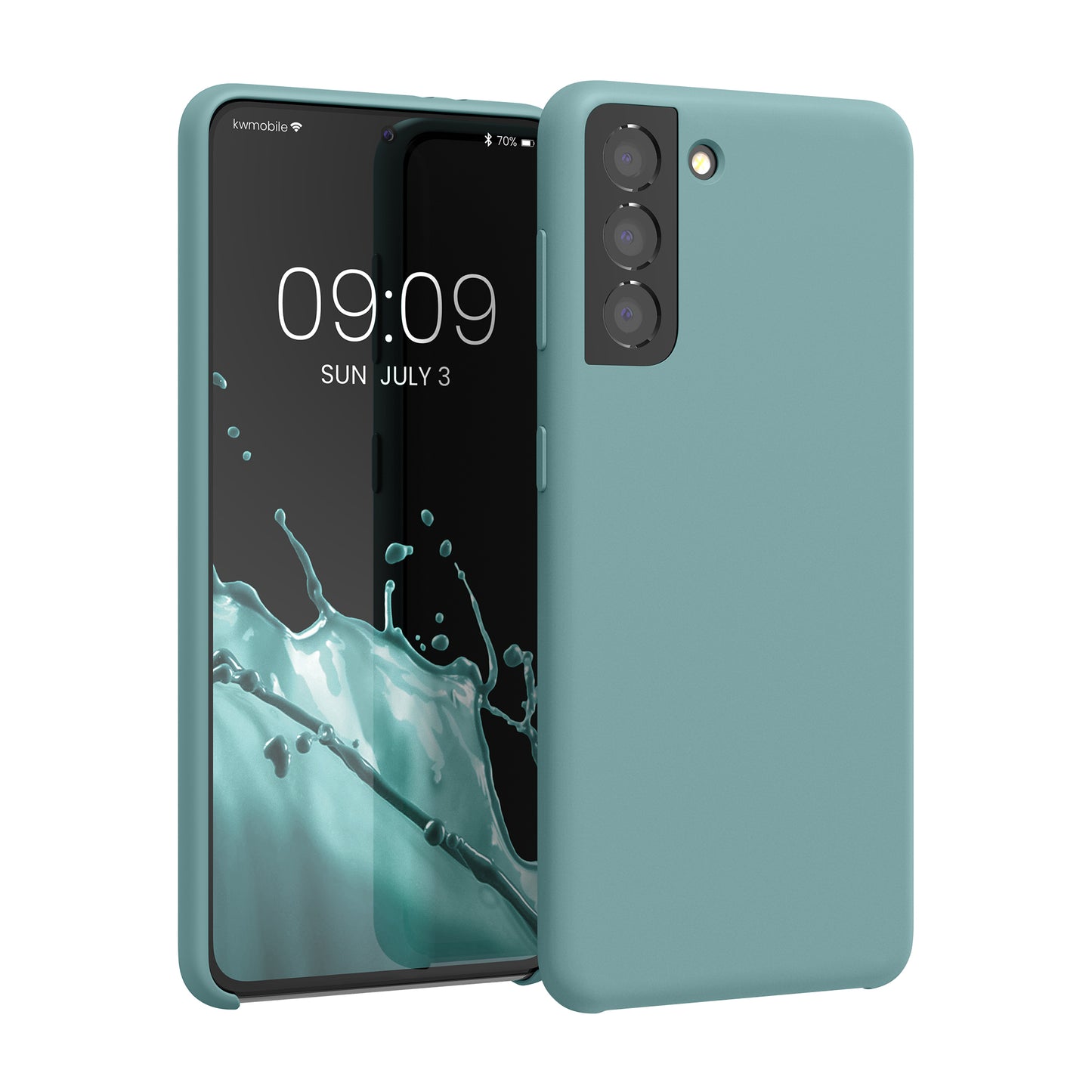 kwmobile Handyhülle für Samsung Galaxy S21 Hülle - Case Silikon - Kabelloses Laden - Schutzhülle Cover