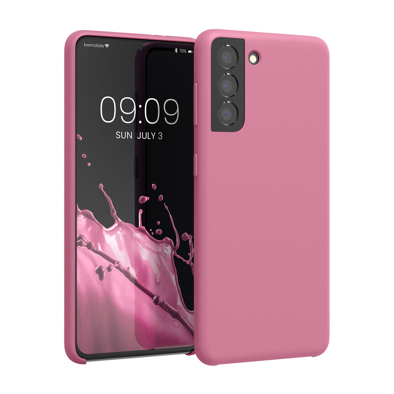 kwmobile Handyhülle für Samsung Galaxy S21 Hülle - Case Silikon - Kabelloses Laden - Schutzhülle Cover
