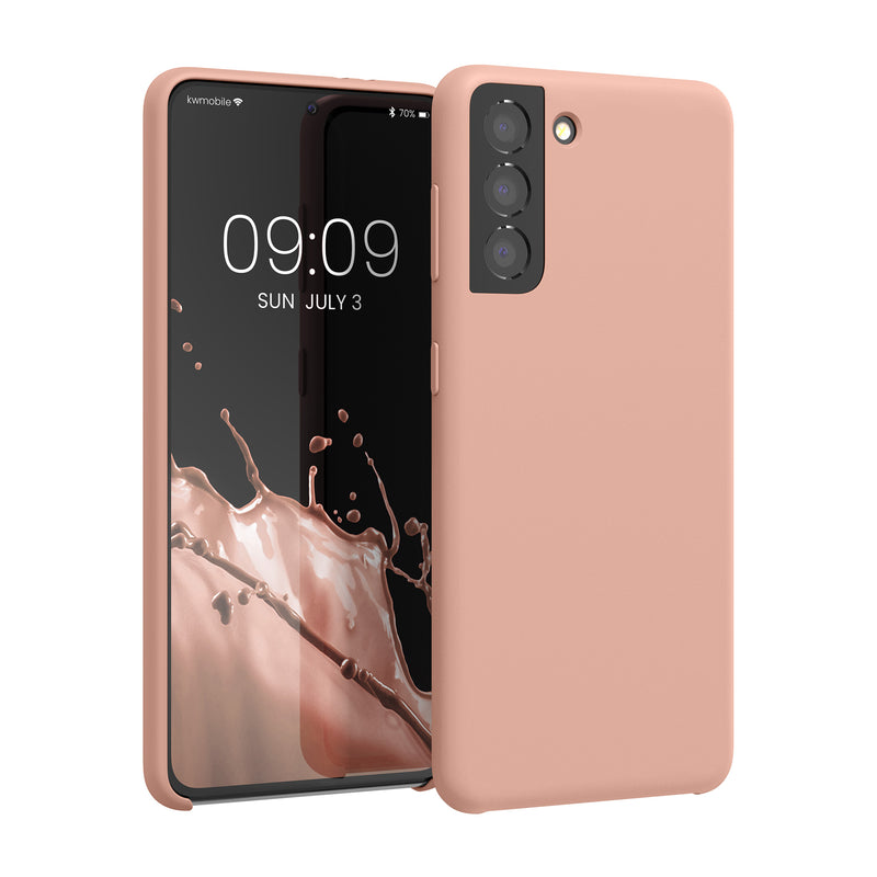 kwmobile Handyhülle für Samsung Galaxy S21 Hülle - Case Silikon - Kabelloses Laden - Schutzhülle Cover