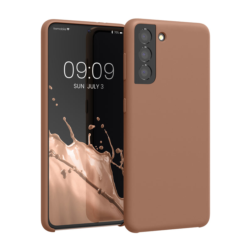 kwmobile Handyhülle für Samsung Galaxy S21 Hülle - Case Silikon - Kabelloses Laden - Schutzhülle Cover