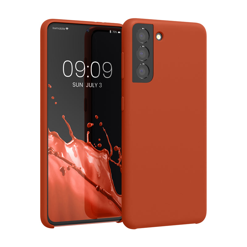 kwmobile Handyhülle für Samsung Galaxy S21 Hülle - Case Silikon - Kabelloses Laden - Schutzhülle Cover