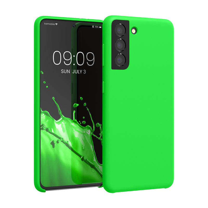 kwmobile Handyhülle für Samsung Galaxy S21 Hülle - Case Silikon - Kabelloses Laden - Schutzhülle Cover