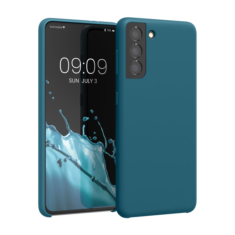 kwmobile Handyhülle für Samsung Galaxy S21 Hülle - Case Silikon - Kabelloses Laden - Schutzhülle Cover