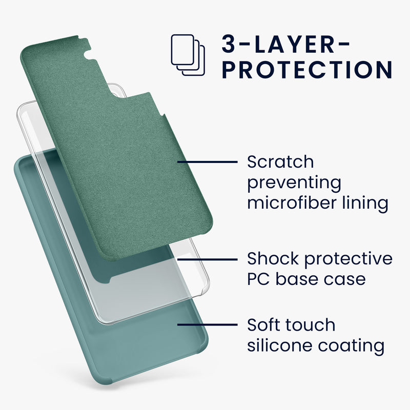 kwmobile Handyhülle für Samsung Galaxy S21 Hülle - Case Silikon - Kabelloses Laden - Schutzhülle Cover