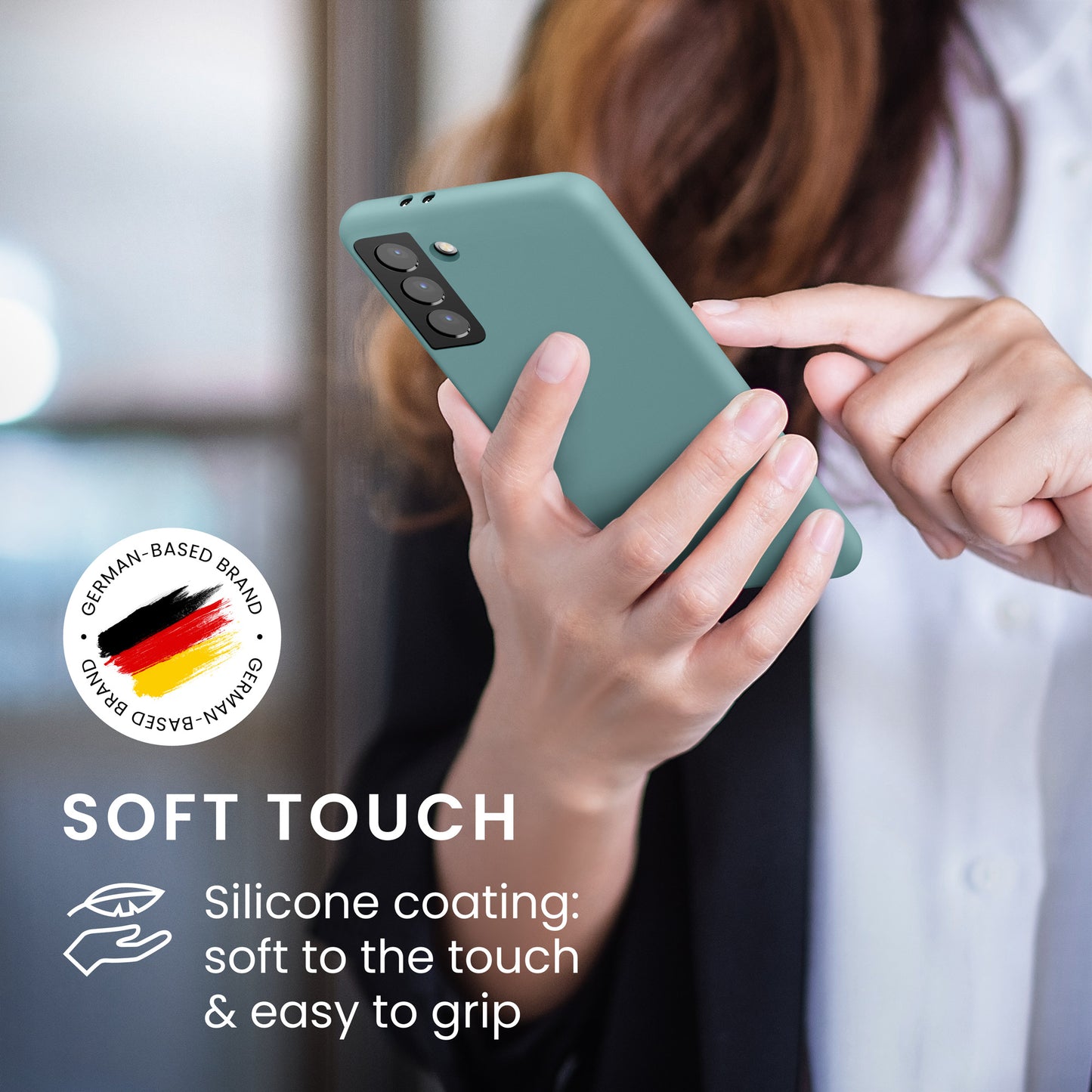 kwmobile Handyhülle für Samsung Galaxy S21 Hülle - Case Silikon - Kabelloses Laden - Schutzhülle Cover