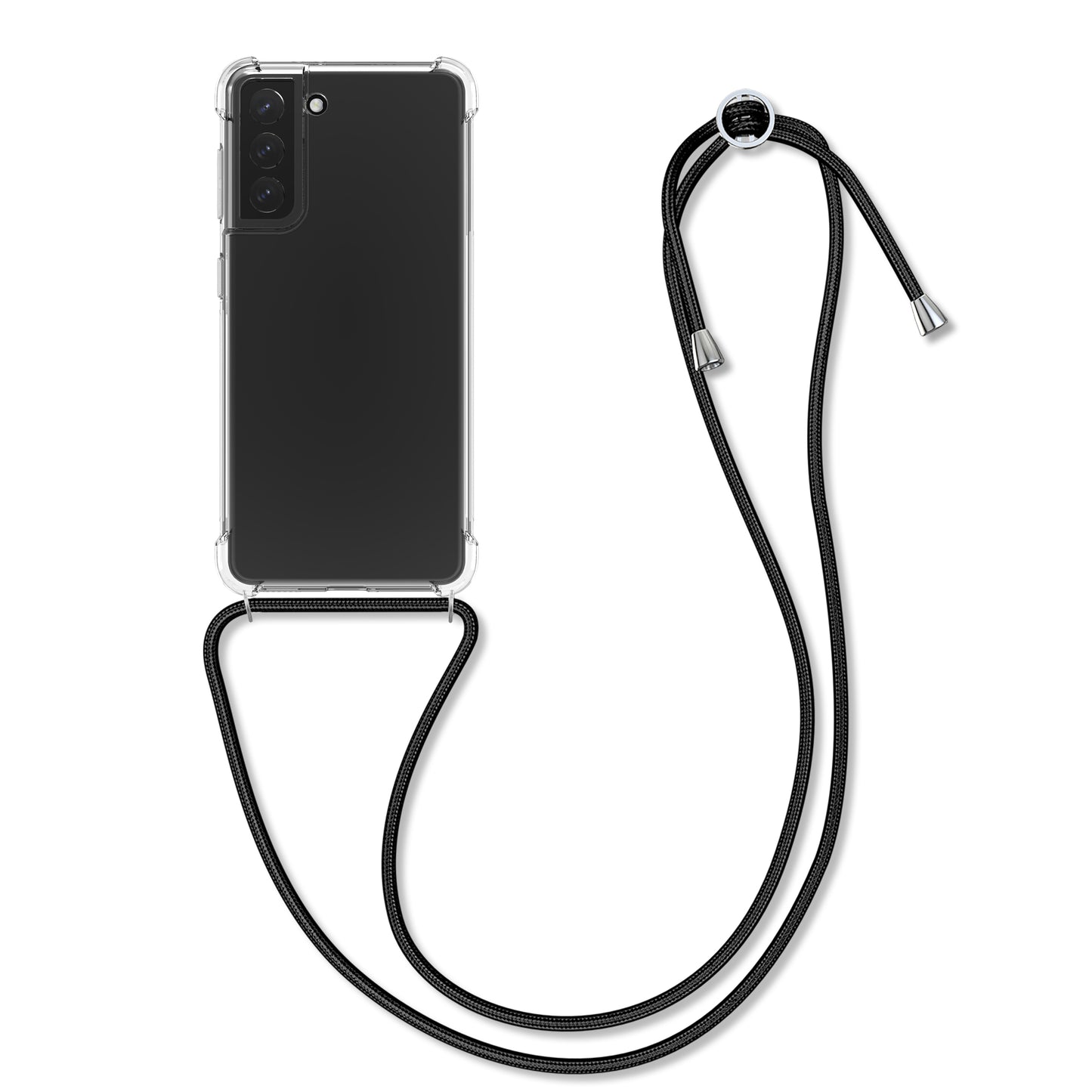 kwmobile Necklace Case kompatibel mit Samsung Galaxy S21 Hülle Silikon Cover mit Handykette Band Handyhülle