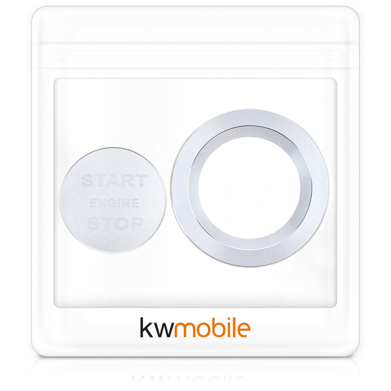 kwmobile Start/Stopp-Knopf Ringrahmen und Abdeckung kompatibel mit Land Rover Jaguar Start-Stop Button