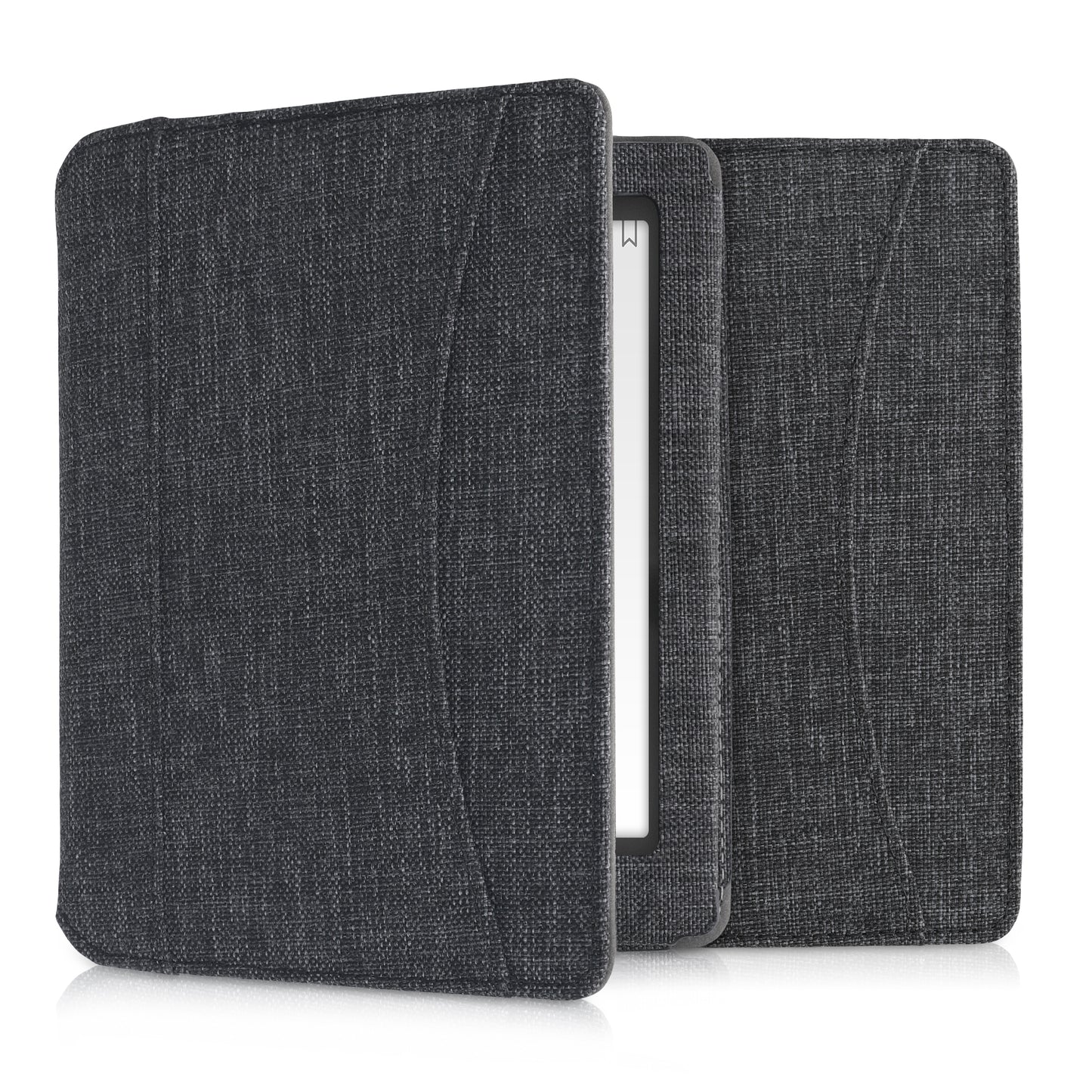 kwmobile Flip Hülle kompatibel mit Kobo Aura Edition 1 - Vorderfach Handschlaufe - Dunkelgrau Dunkelgrau  