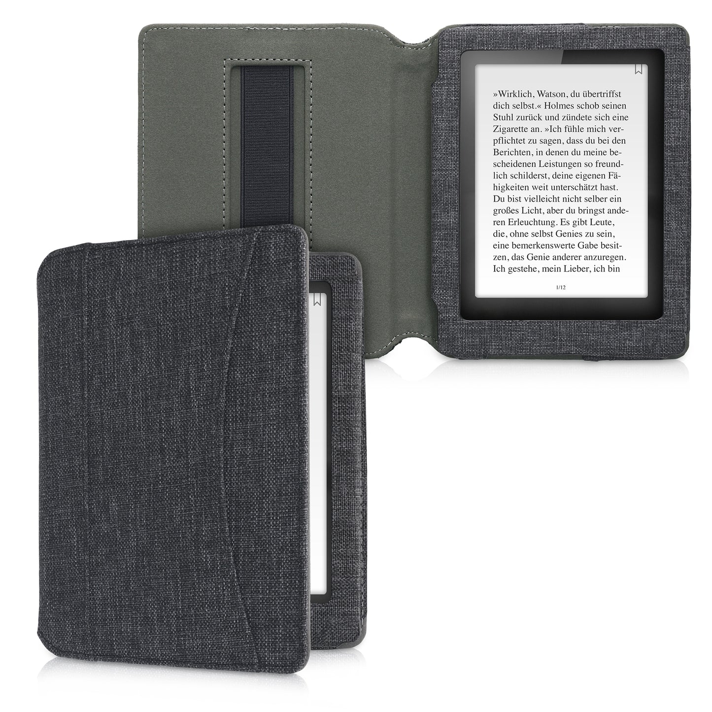 kwmobile Flip Hülle kompatibel mit Kobo Aura Edition 1 - Vorderfach Handschlaufe