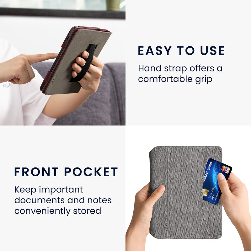 kwmobile Flip Hülle kompatibel mit Kobo Aura H2O Edition 2 - Vorderfach Handschlaufe