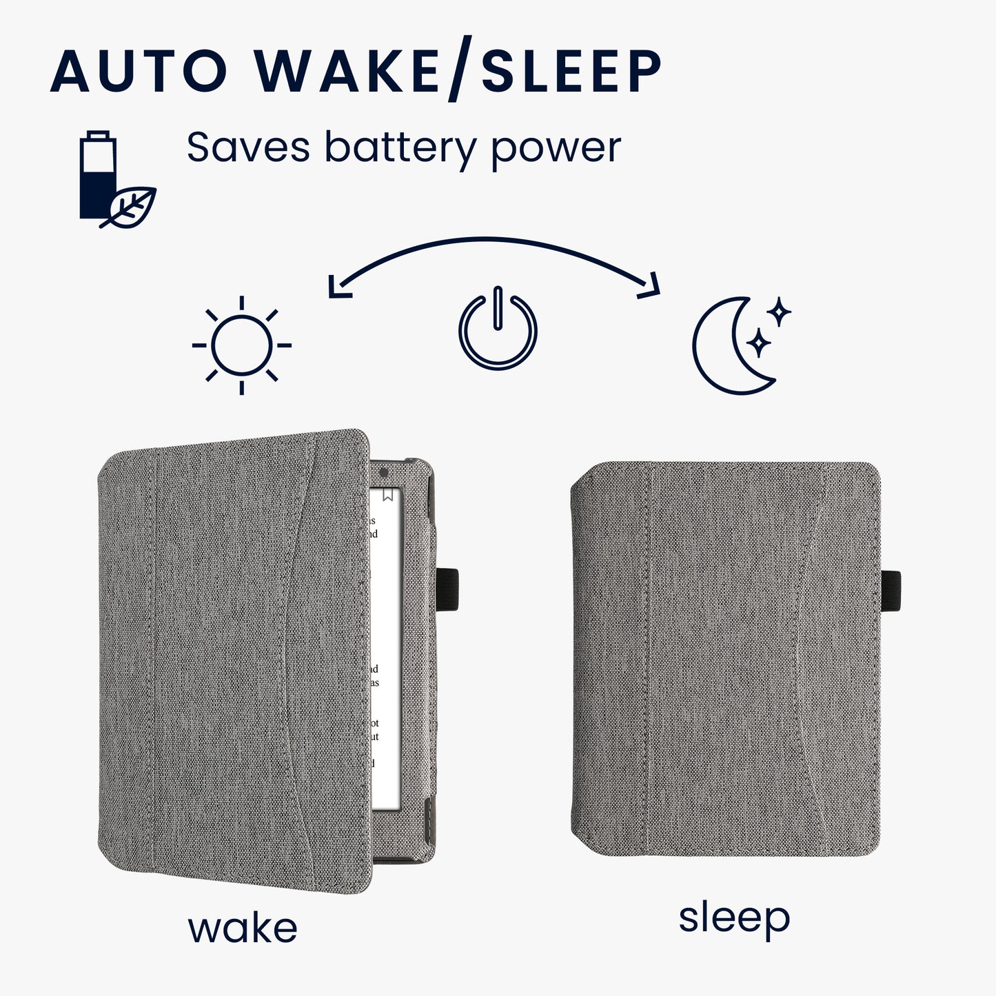 kwmobile Flip Hülle kompatibel mit Kobo Aura H2O Edition 2 - Vorderfach Handschlaufe