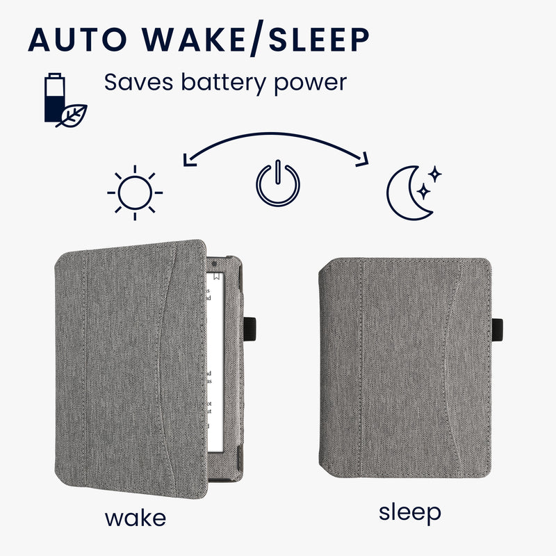 kwmobile Flip Hülle kompatibel mit Kobo Aura H2O Edition 2 - Vorderfach Handschlaufe