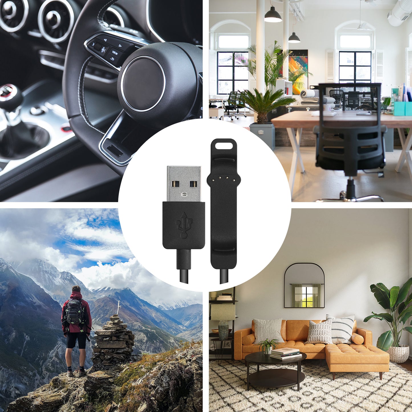 kwmobile USB Kabel Charger kompatibel mit Polar Unite Ladekabel - Smart Watch Ersatzkabel - Fitnesstracker Aufladekabel