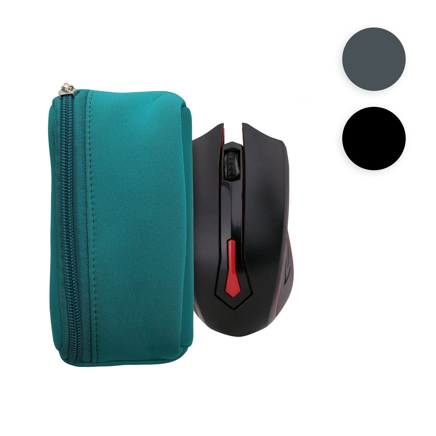 kwmobile Hülle kompatibel mit Universal Gaming Mouse - Neopren Hülle für PC Mouse Schutzhülle - Computer Maus Tasche - Neopren Tasche für PC-Maus - Schwarz Schwarz  