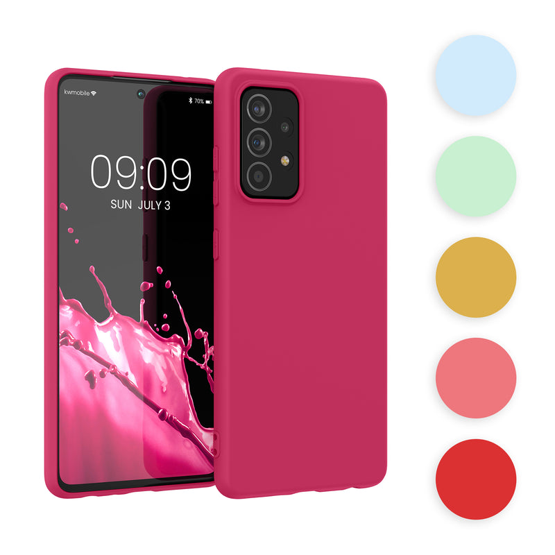 kwmobile Hülle kompatibel mit Samsung Galaxy A52 / A52 5G / A52s 5G Hülle - weiches TPU Silikon Case - Cover geeignet für kabelloses Laden - Neon Pink Neon Pink  