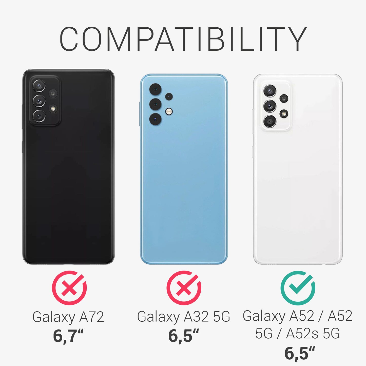 kwmobile Schutzhülle kompatibel mit Samsung Galaxy A52 / A52 5G / A52s 5G - Flip Case Handyhülle