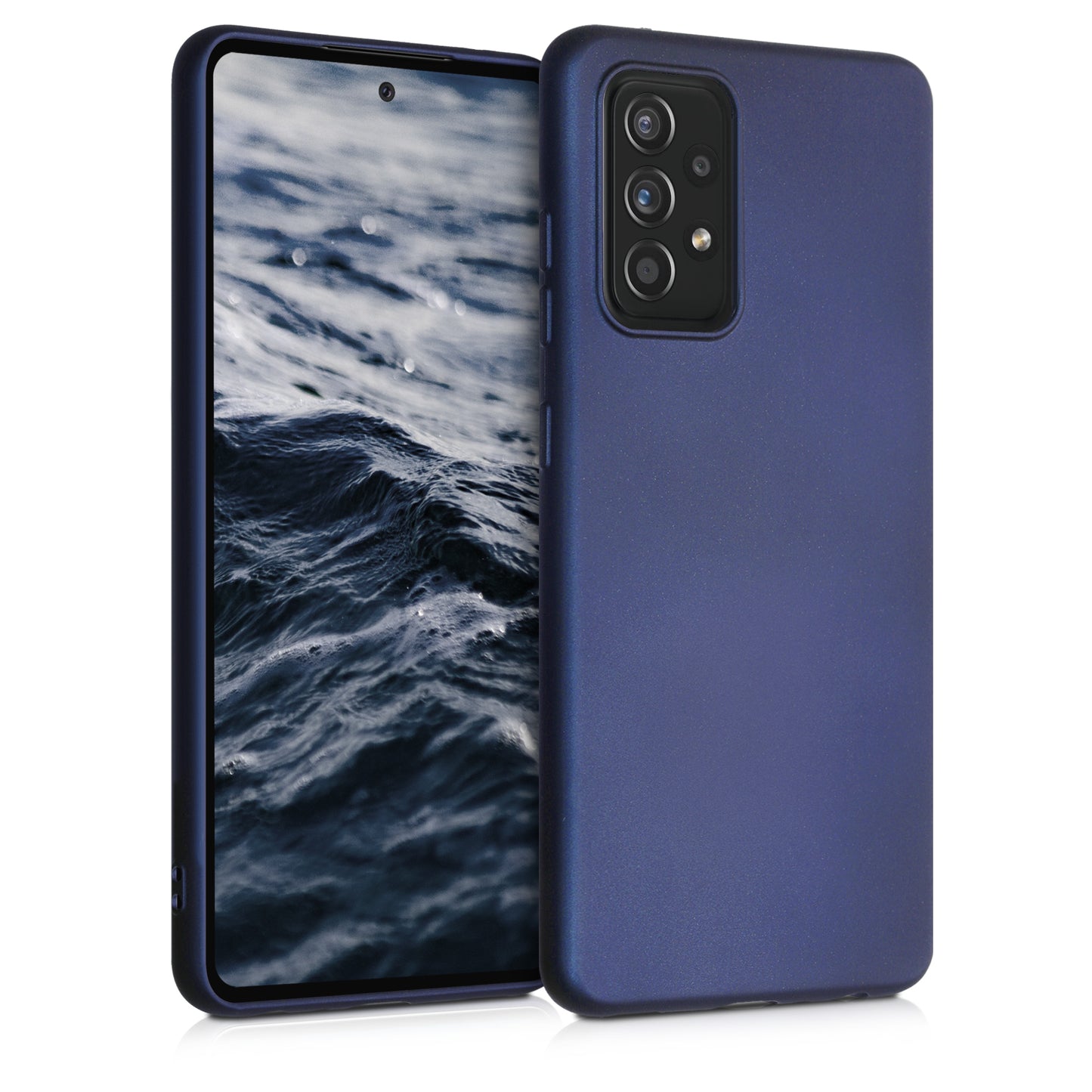 kwmobile Handyhülle für Samsung Galaxy A52 / A52 5G / A52s 5G Hülle - Silikon Case metallisch schimmernd - Schutzhülle Cover