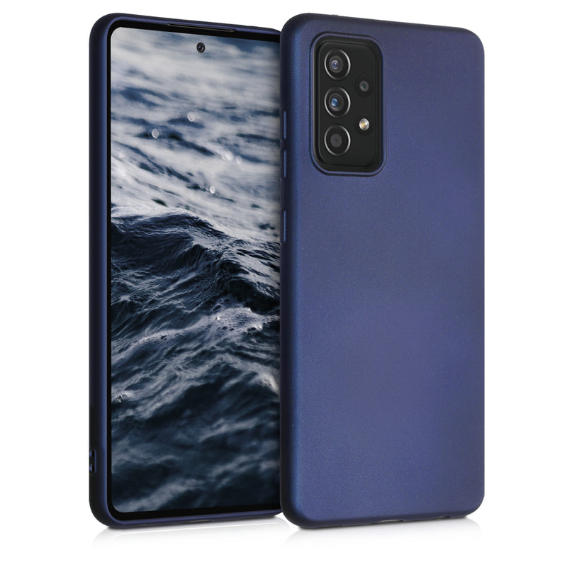 kwmobile Handyhülle für Samsung Galaxy A52 / A52 5G / A52s 5G Hülle - Silikon Case metallisch schimmernd - Schutzhülle Cover