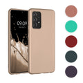 kwmobile Case kompatibel mit Samsung Galaxy A52 / A52 5G / A52s 5G Hülle - Schutzhülle aus Silikon metallisch schimmernd - Handyhülle Metallic Gold Metallic Gold  