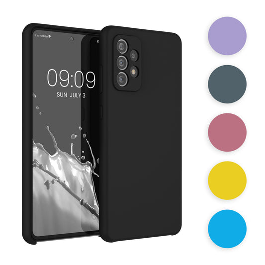kwmobile Hülle kompatibel mit Samsung Galaxy A72 Hülle - Silikon Handy Case - Handyhülle weiche Oberfläche - kabelloses Laden - Arctic Night Arctic Night  