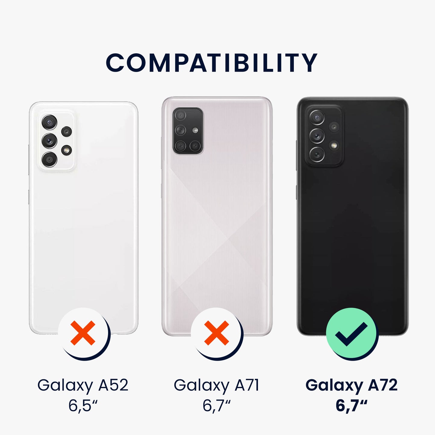 kwmobile Handyhülle für Samsung Galaxy A72 Hülle - Case Silikon - Kabelloses Laden - Schutzhülle Cover