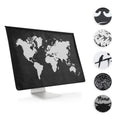 kwmobile Hülle kompatibel mit 27-28" Monitor - mit 2 Fächern auf Rückseite - Schutzhülle Katze Meow Grau Schwarz Grau  [dsg06]