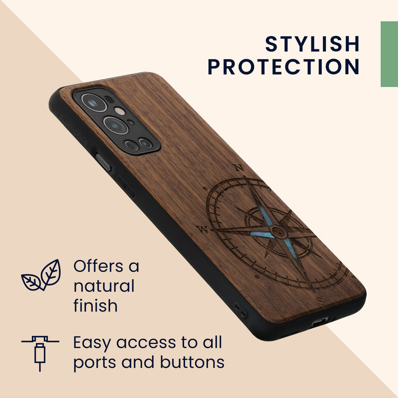 kwmobile Hülle kompatibel mit OnePlus 9 Pro Hülle - Handy Cover - TPU Handyhülle Kompass Vintage