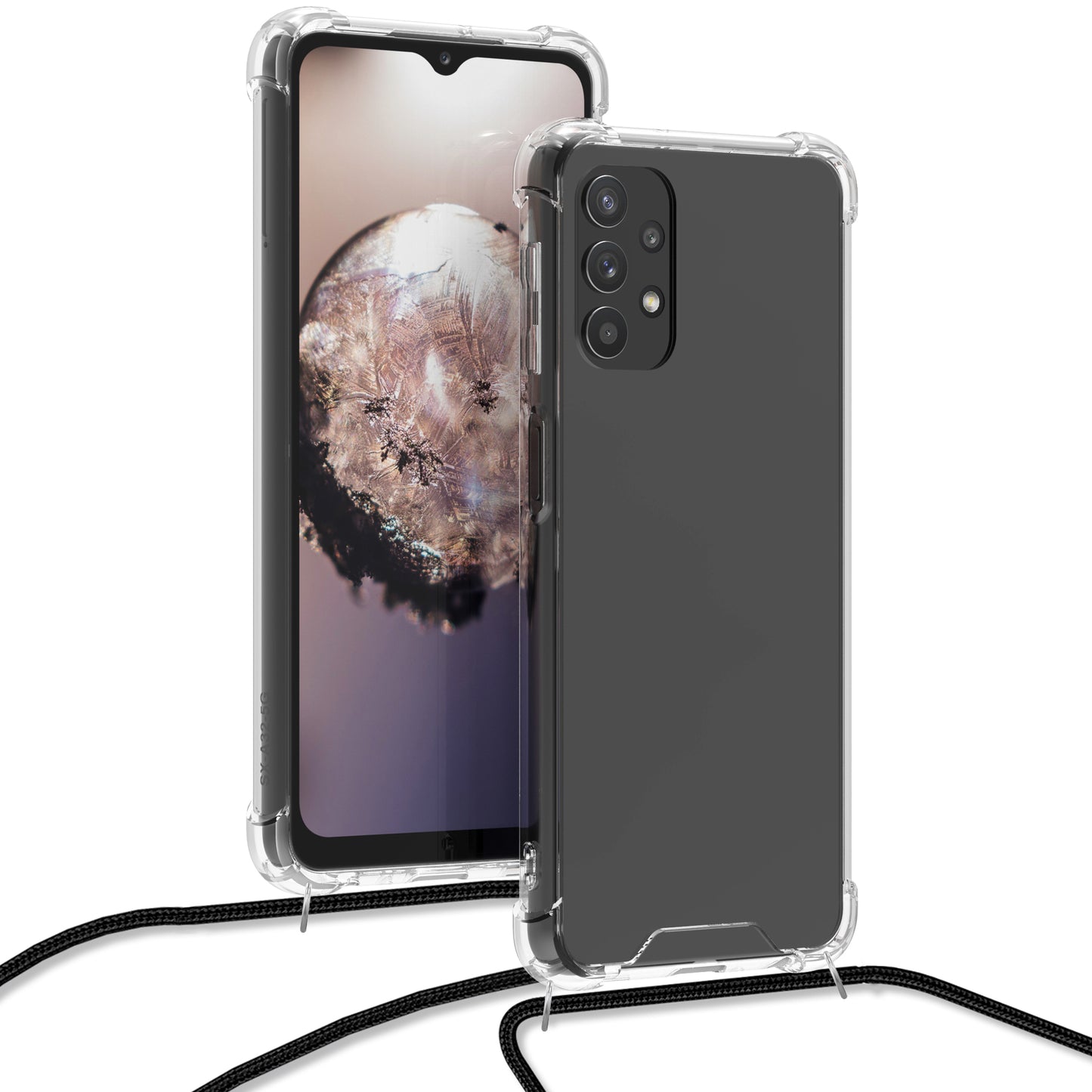 kwmobile Necklace Case kompatibel mit Samsung Galaxy A32 5G Hülle Silikon Cover mit Handykette Band Handyhülle