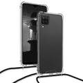 kwmobile Necklace Case kompatibel mit Samsung Galaxy A12 Hülle Silikon Cover mit Handykette Band Handyhülle Transparent
