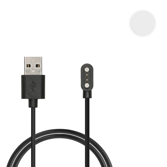 kwmobile USB Kabel Charger kompatibel mit Willful Fitnesstracker / Smartwatch YAMAY / Fitpolo / Wyze / Umidigi Ladekabel - Smart Watch Ersatzkabel - Fitnesstracker Aufladekabel in Weiß Weiß  