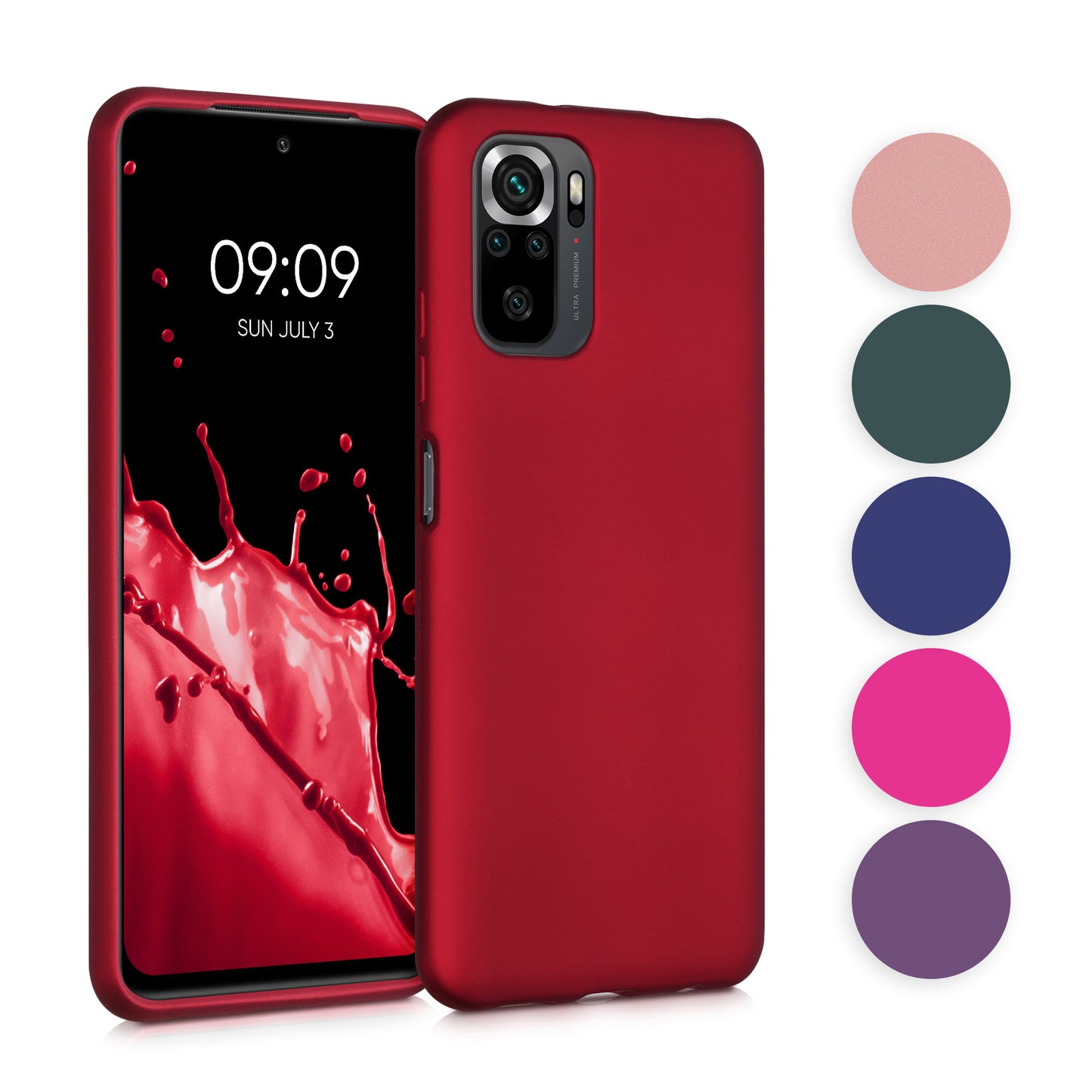 kwmobile Case kompatibel mit Xiaomi Redmi Note 10 / Note 10S Hülle - Schutzhülle aus Silikon metallisch schimmernd - Handyhülle Metallic Arctic Berry Metallic Arctic Berry  