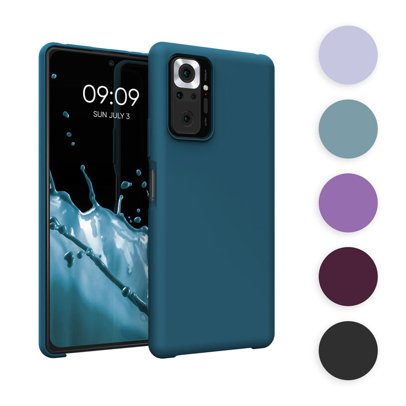 kwmobile Hülle kompatibel mit Xiaomi Redmi Note 10 Pro Hülle - Silikon Handy Case - Handyhülle weiche Oberfläche - kabelloses Laden - Cool Mint Cool Mint  