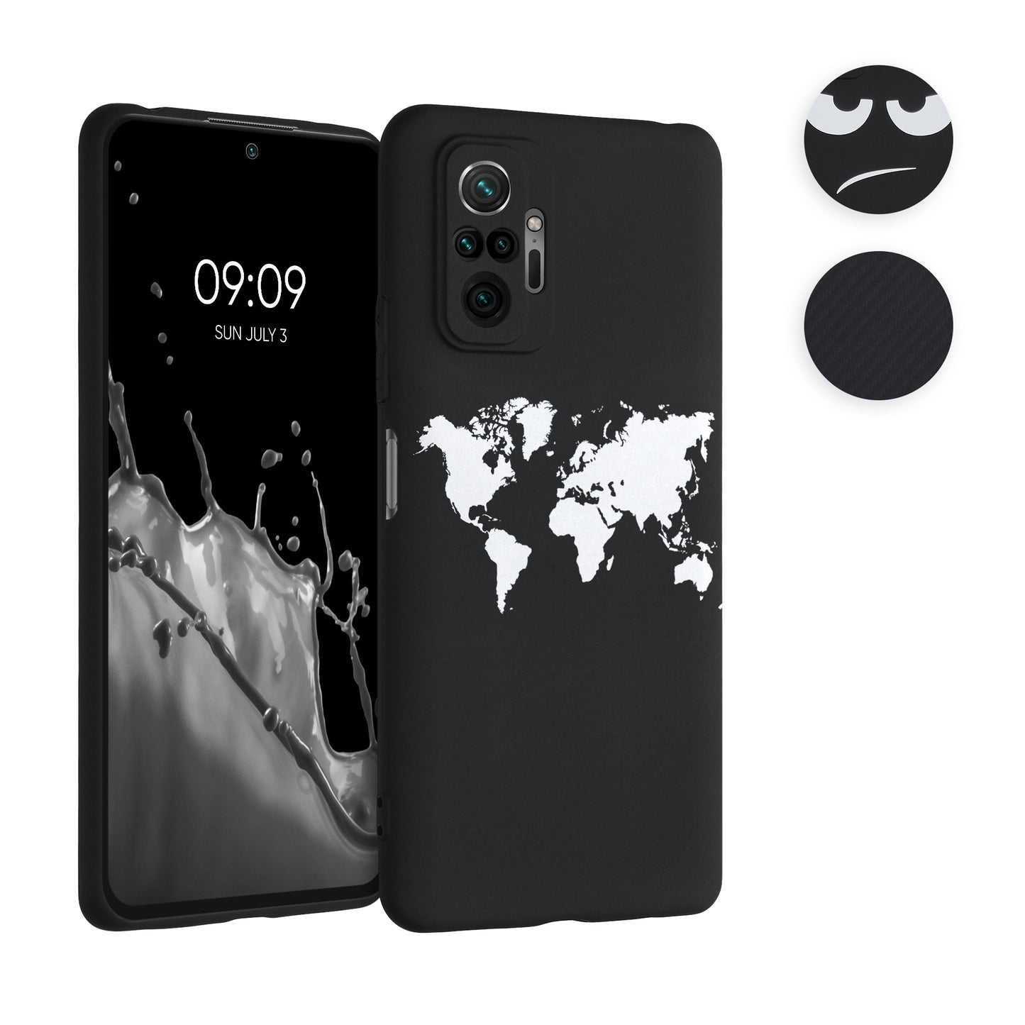 kwmobile Hülle kompatibel mit Xiaomi Redmi Note 10 Pro - Handyhülle Silikon Case - Don't touch my Phone Weiß Schwarz Weiß  [dsg01]
