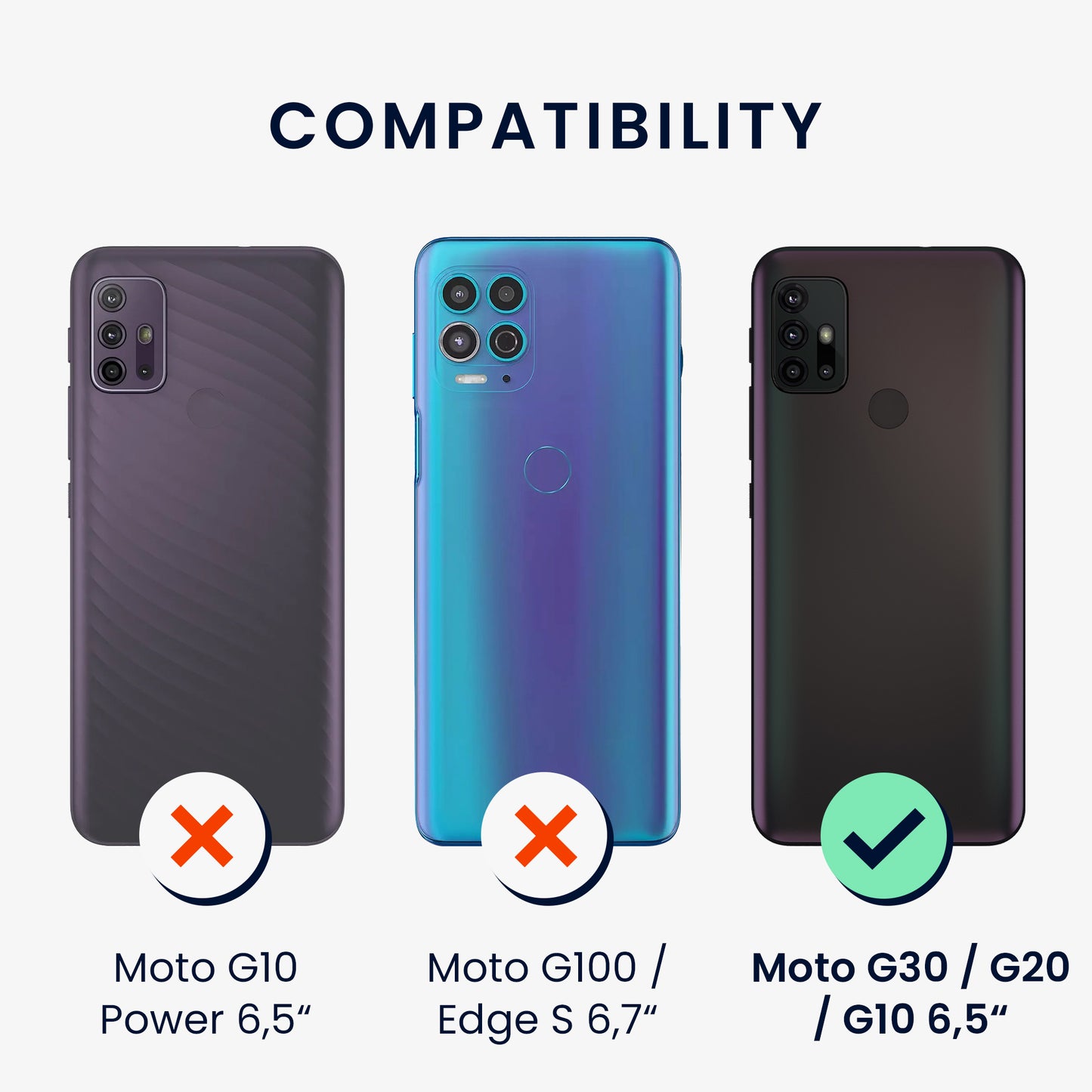 kwmobile Handyhülle für Motorola Moto G30 / Moto G20 / Moto G10 Hülle - Kabelloses Laden - Schutzhülle Cover