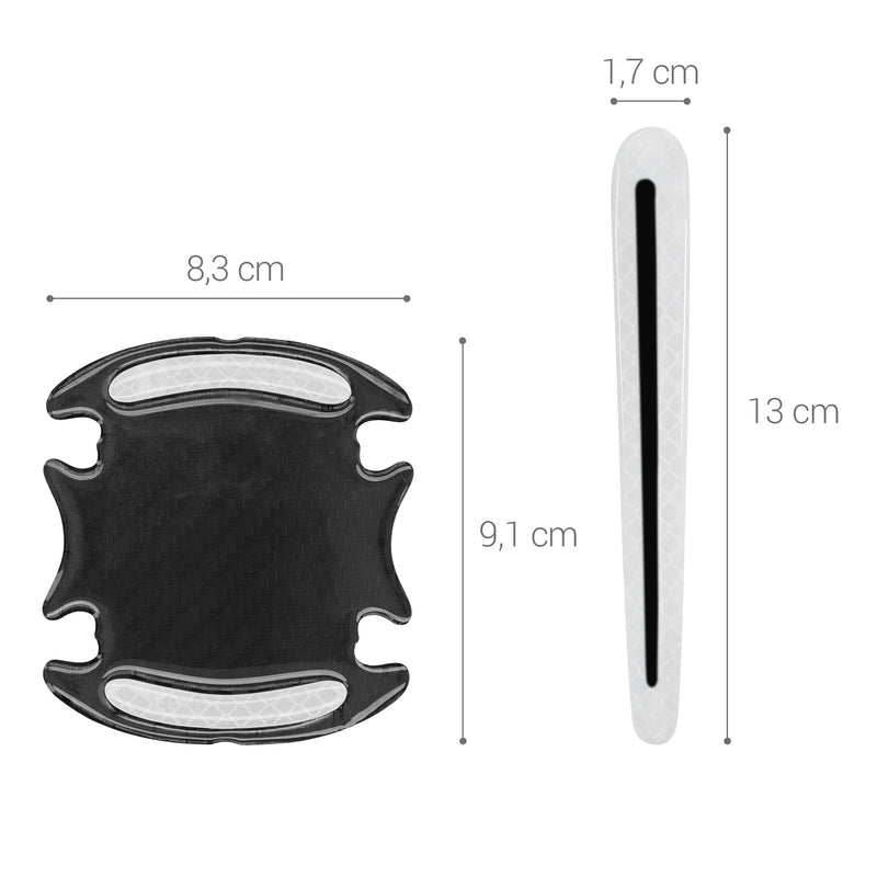 kwmobile Universal Auto Türgriff Lackschutzfolie Folie Schutzfolie Griffmulden und Griff 9,1 x 8,3 + 13 x 1,7 cm