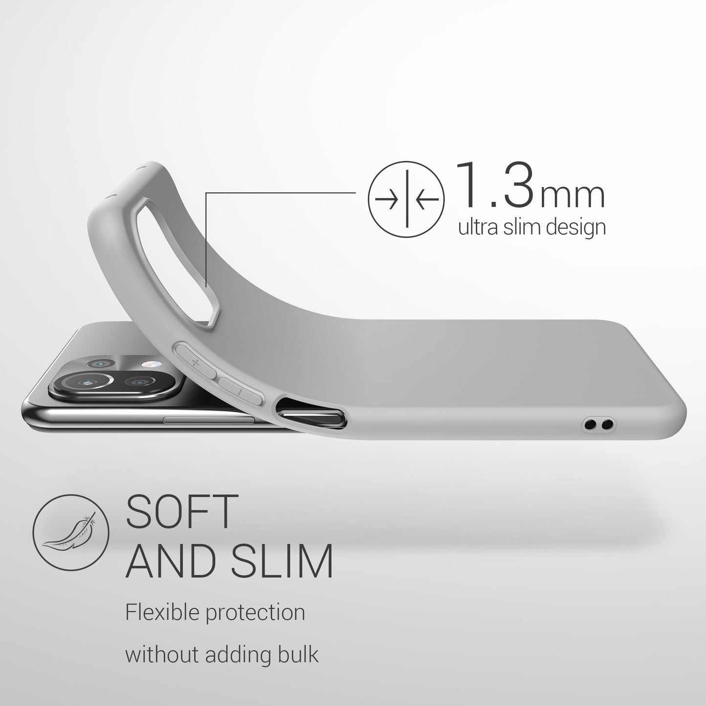 kwmobile Handyhülle für Xiaomi 11 Lite (5G) NE / Mi 11 Lite (5G) Hülle - Kabelloses Laden - Schutzhülle Cover