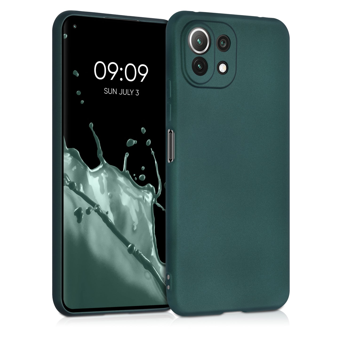kwmobile Handyhülle für Xiaomi 11 Lite (5G) NE / Mi 11 Lite (5G) Hülle - Silikon Case metallisch schimmernd - Schutzhülle Cover