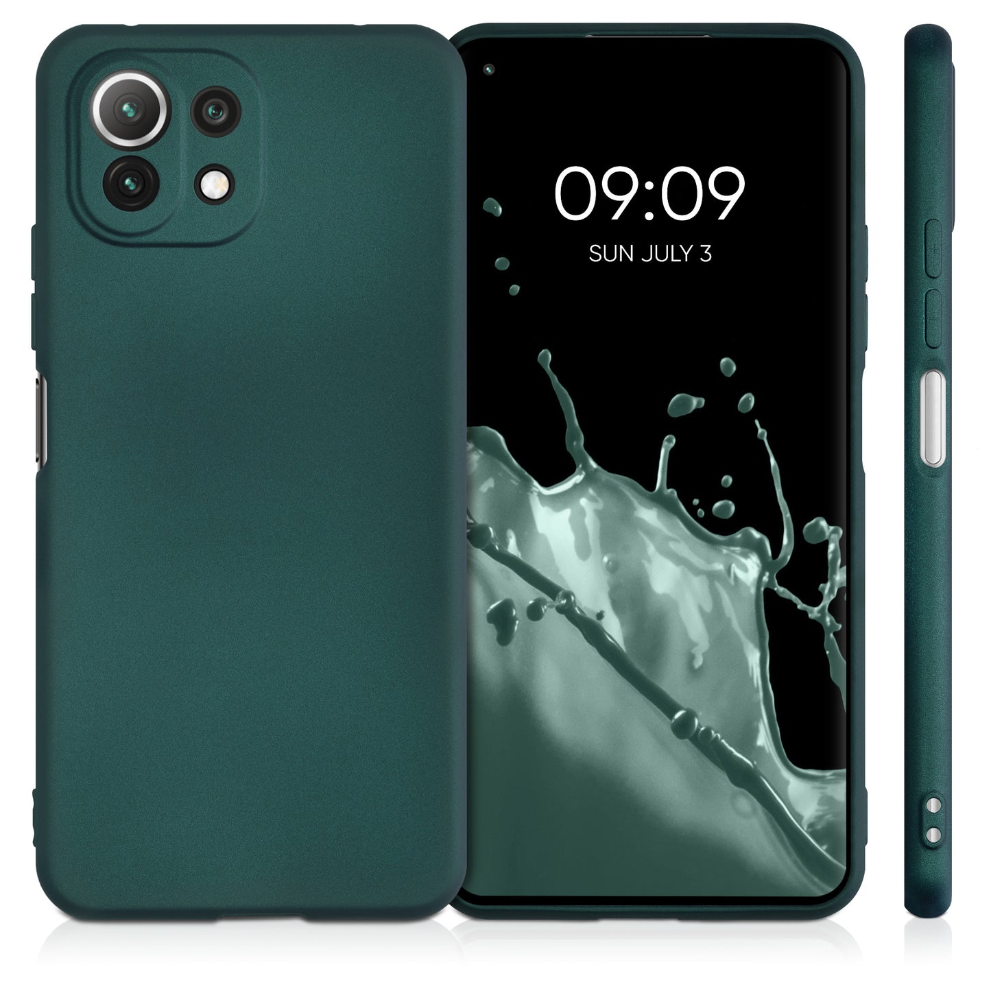 kwmobile Handyhülle für Xiaomi 11 Lite (5G) NE / Mi 11 Lite (5G) Hülle - Silikon Case metallisch schimmernd - Schutzhülle Cover