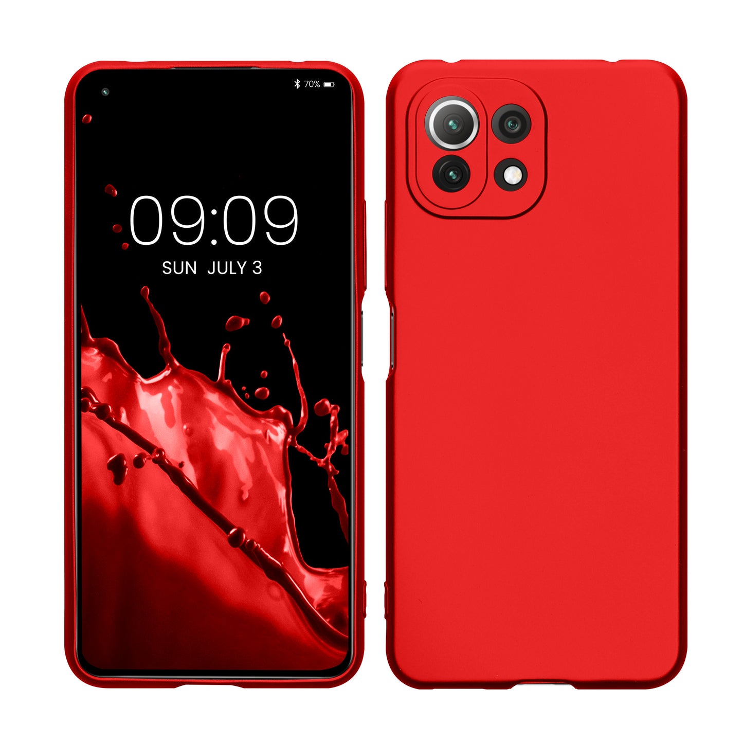 kwmobile Handyhülle für Xiaomi 11 Lite (5G) NE / Mi 11 Lite (5G) Hülle - Silikon Case metallisch schimmernd - Schutzhülle Cover