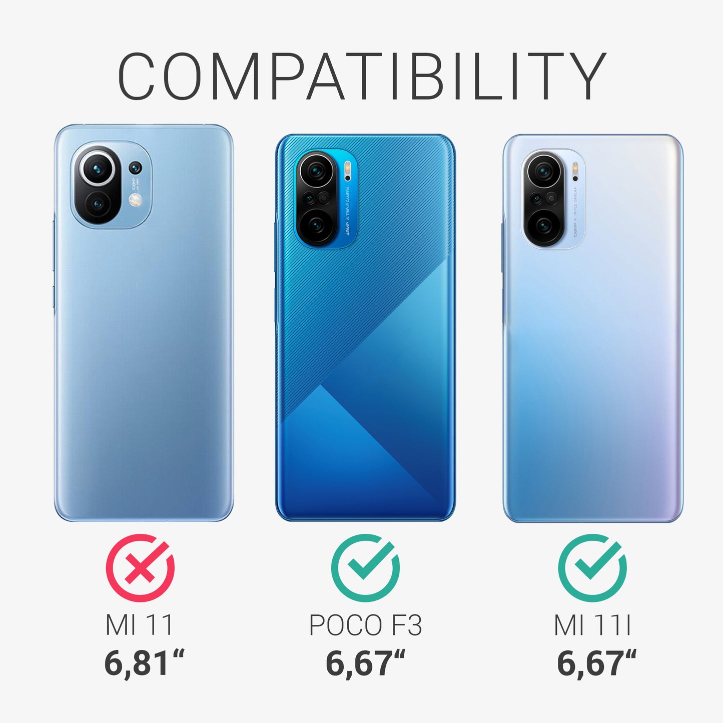 kwmobile Handyhülle für Xiaomi Mi 11i Hülle - weiches Handy Silikon Case - Schutzhülle Cover