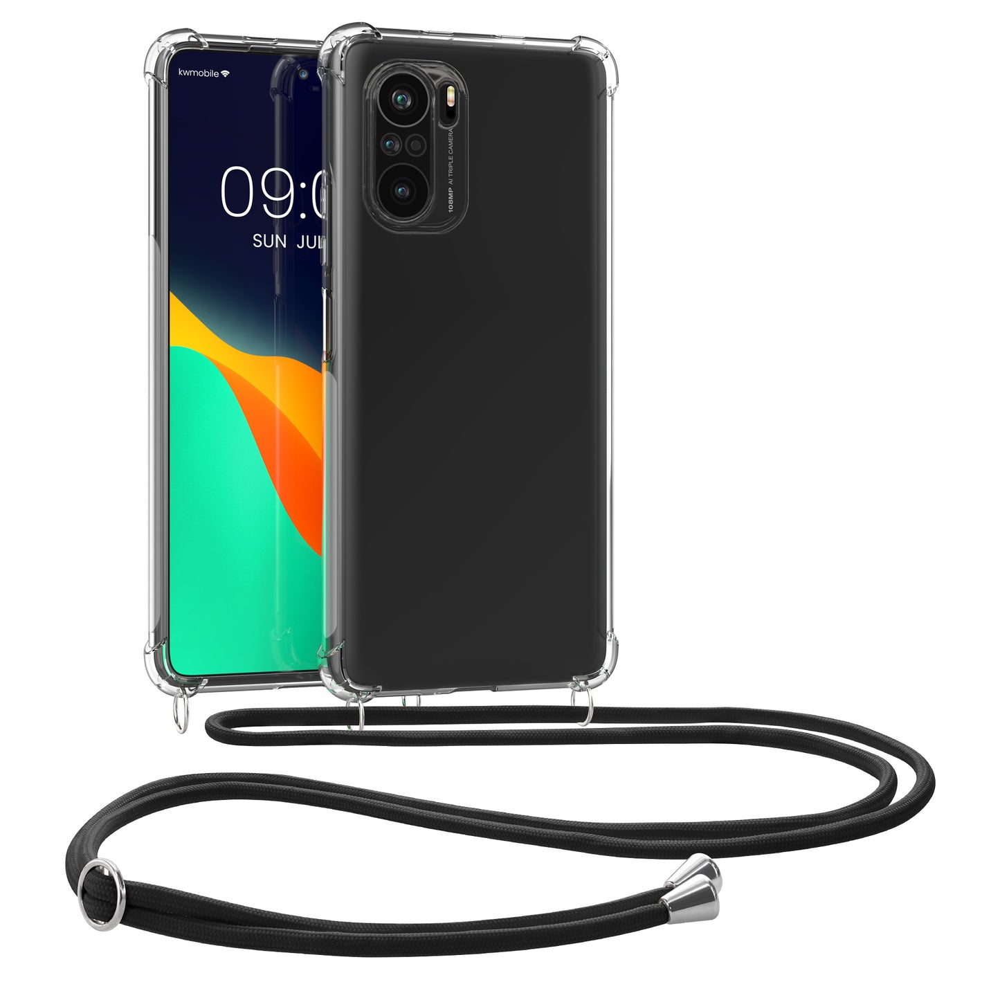 kwmobile Necklace Case kompatibel mit Xiaomi Mi 11i / Poco F3 Hülle Silikon Cover mit Handykette Band Handyhülle