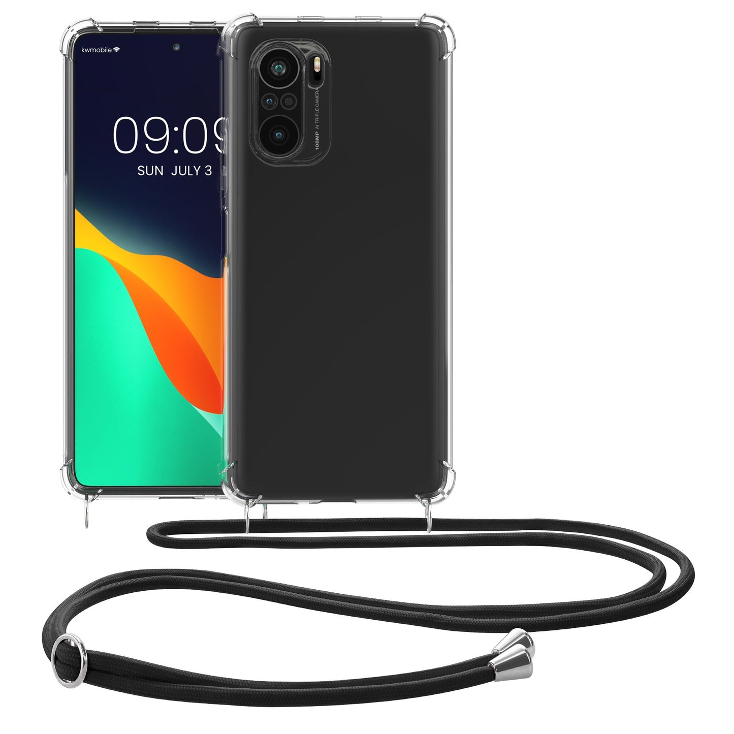 kwmobile Necklace Case kompatibel mit Xiaomi Mi 11i / Poco F3 Hülle Silikon Cover mit Handykette Band Handyhülle